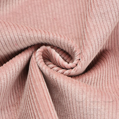 粉色棉纺灯芯绒面料